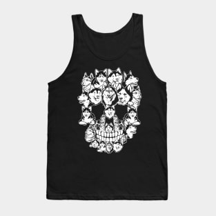 Halloween Costume Skull Siberian Husky Dog Dad Dog Mom Tank Top